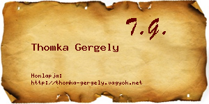 Thomka Gergely névjegykártya